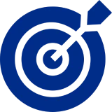 Bullseye symbol in blue