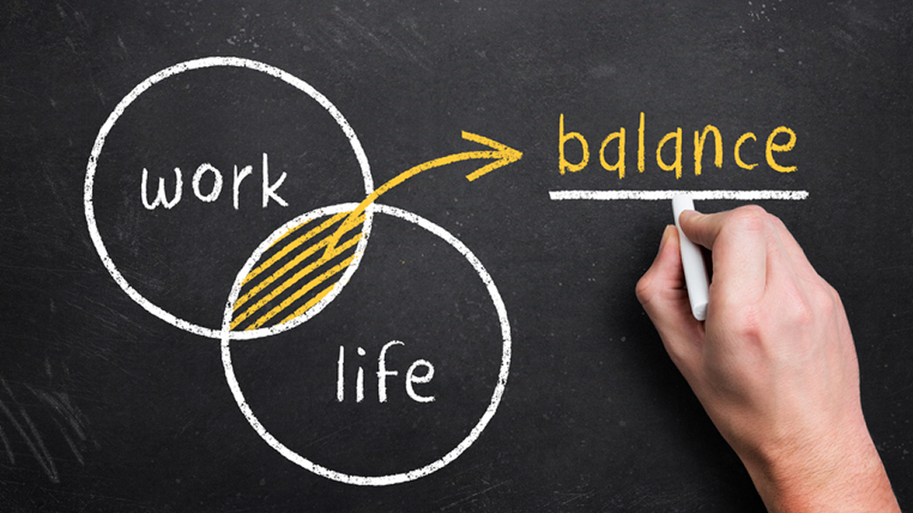 Chalkboard work-life balance Venn diagram